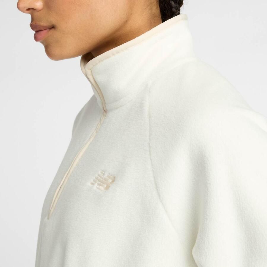 New Balance Polar Fleece Half Zip Wo Kleding beige Maat XS