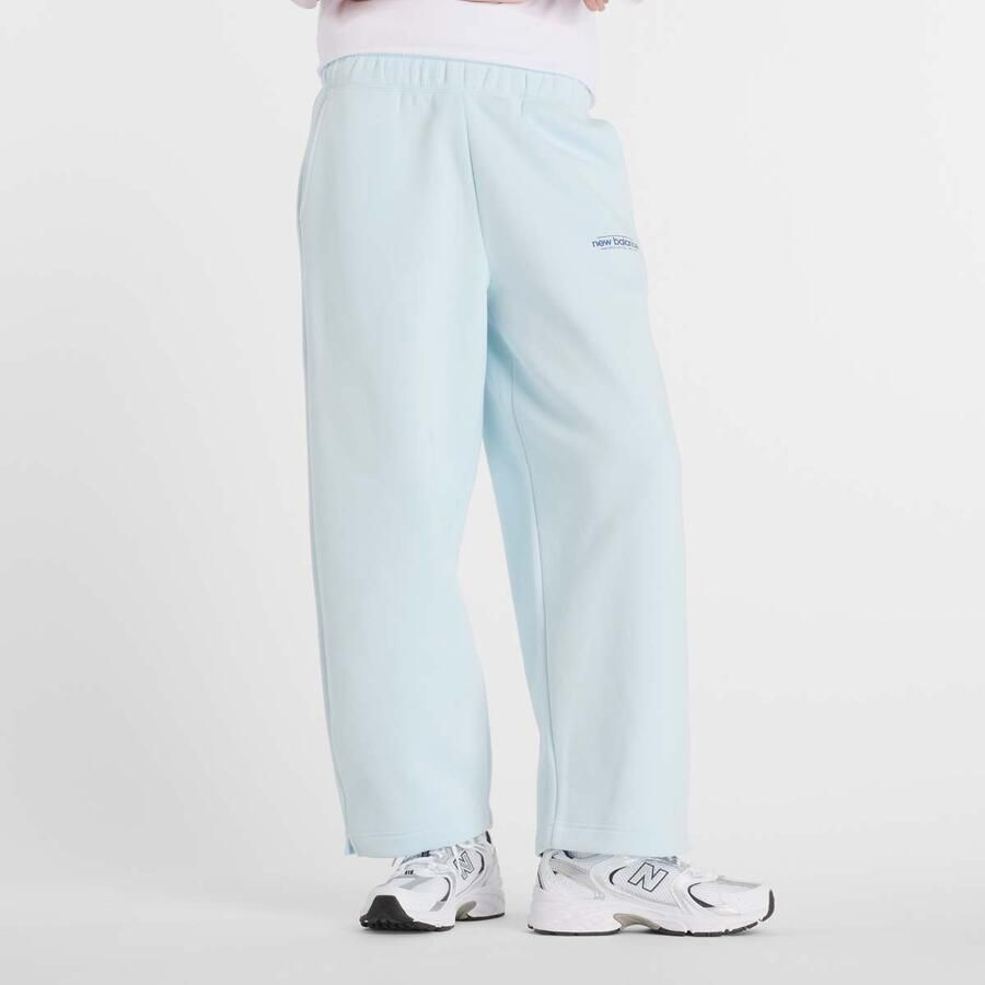 New Balance Reimagined Fleece Barrel Leg Pants Wo Trainingsbroeken blauw Maat XS Kleding - Foto 3