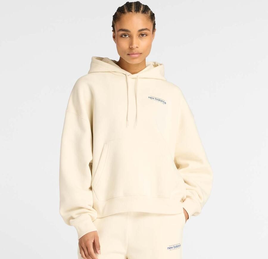 New Balance Reimagined Fleece Oversized Hoodie Wo Hoodies & Sweaters beige Maat XS Kleding - Foto 12