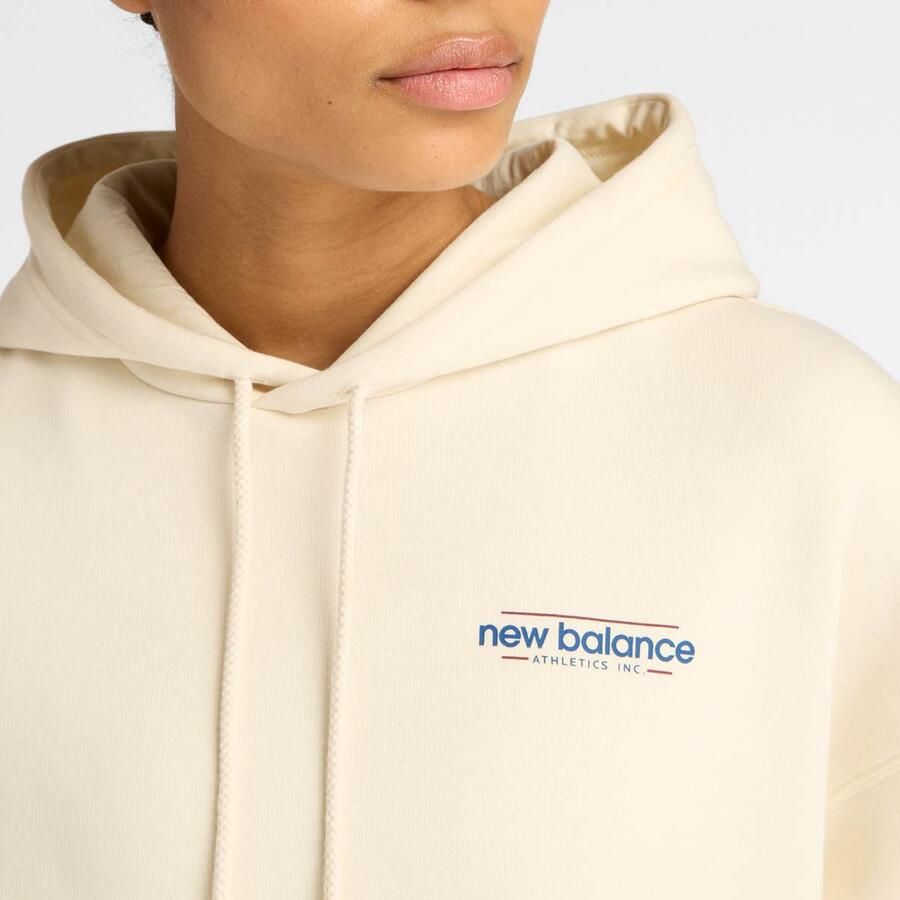 New Balance Reimagined Fleece Oversized Hoodie Wo Hoodies & Sweaters beige Maat XS Kleding - Foto 6