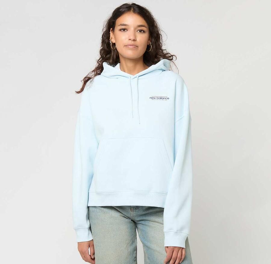 New Balance Reimagined Fleece Oversized Hoodie Wo Hoodies & Sweaters blauw Maat XS Kleding - Foto 2