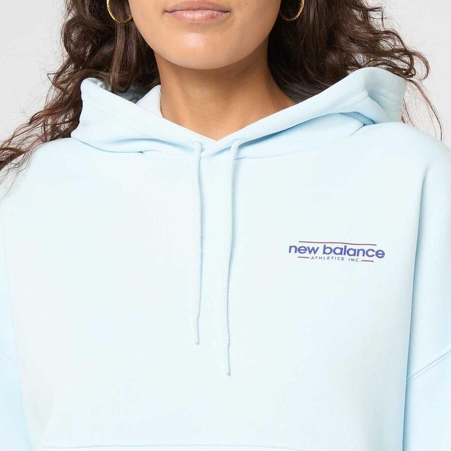 New Balance Reimagined Fleece Oversized Hoodie Wo Hoodies & Sweaters blauw Maat XS Kleding