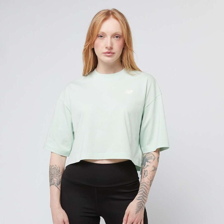 New Balance Reimagined Oversized Waist T-Shirt Wo T-Shirts & Polo's groen Maat XS Kleding