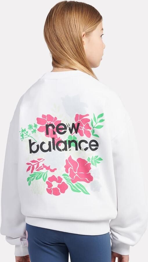 New Balance Stacked Floral Back Graphic French Terry Crew Unisex Hoodies & Sweaters wit Kleding - Foto 3