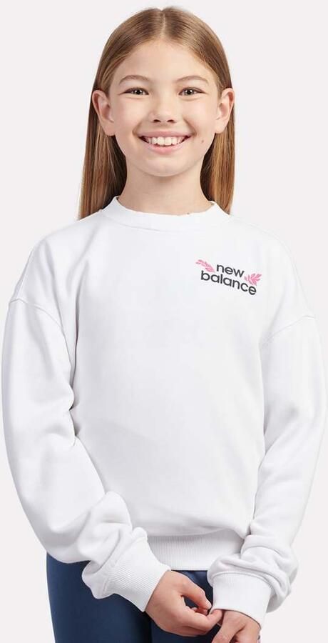 New Balance Stacked Floral Back Graphic French Terry Crew Unisex Hoodies & Sweaters wit Kleding - Foto 2