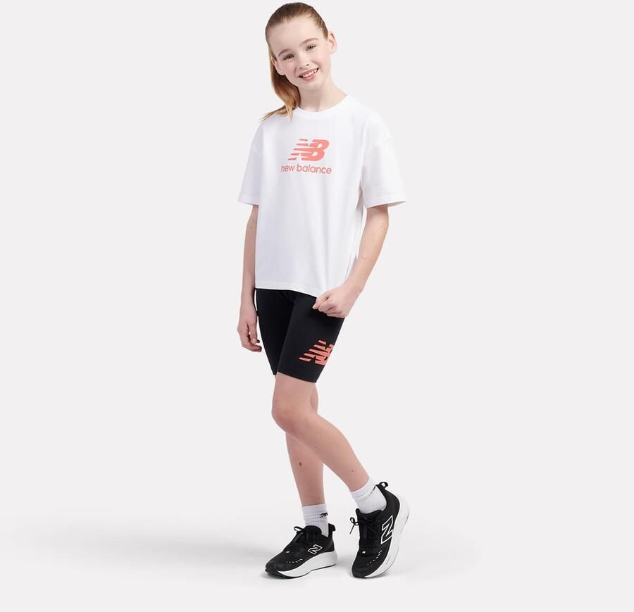 New Balance Stacked Logo Tee And Cycle Short Set Trainingspakken in zwart formaten: 134 - Foto 3