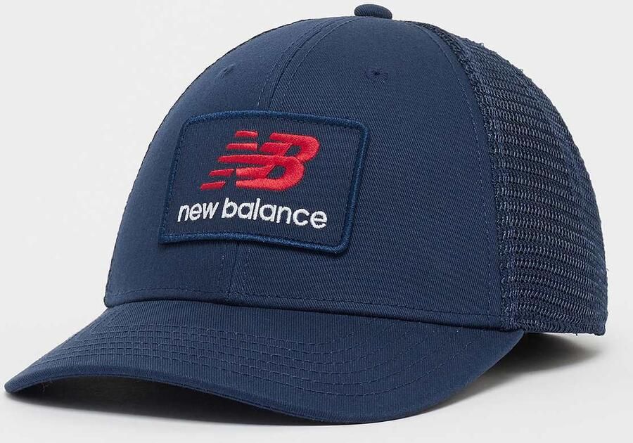 New Balance Stacked Patch Logo Trucker Unisex Caps blauw Maat ONE SIZE Accessoires - Foto 3