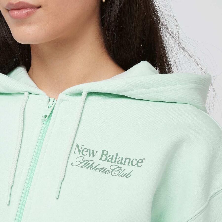 New Balance Waist Length Full Zip Hoodie Wo Hoodies & Sweaters groen Maat XS Kleding - Foto 2
