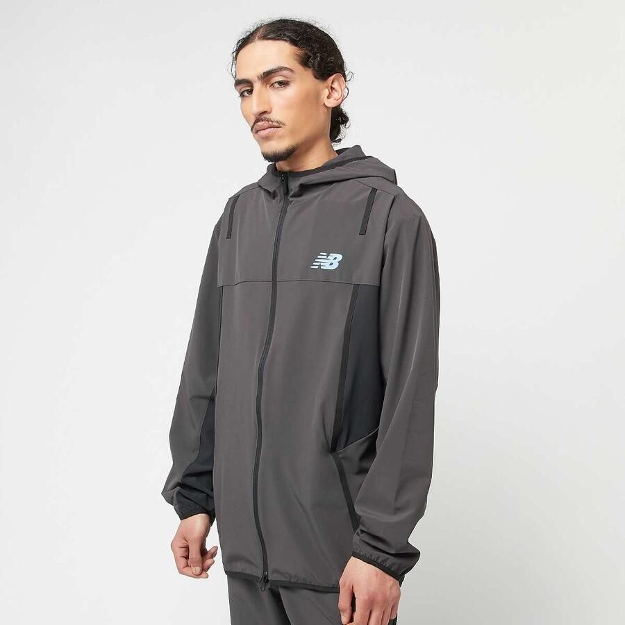 New Balance Woven Full Zip Jacket Men Trainingspakken grijs Maat XL Kleding - Foto 3
