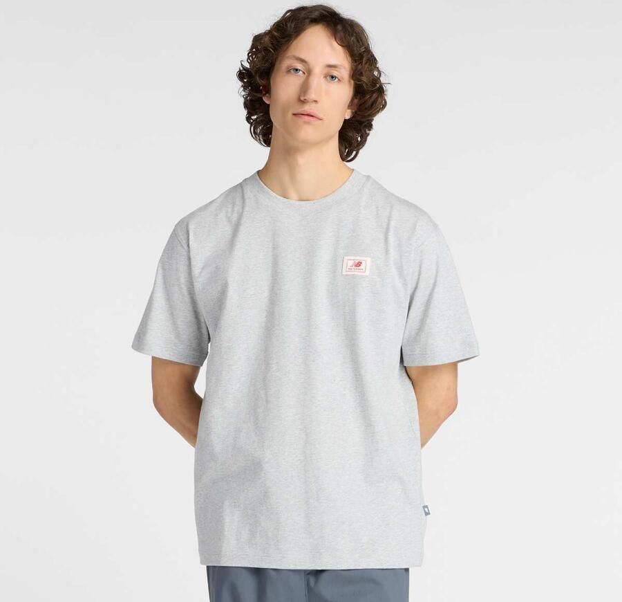 New Balance Woven Label T-Shirt Men T-Shirts & Polo's grijs Maat XL Kleding - Foto 3