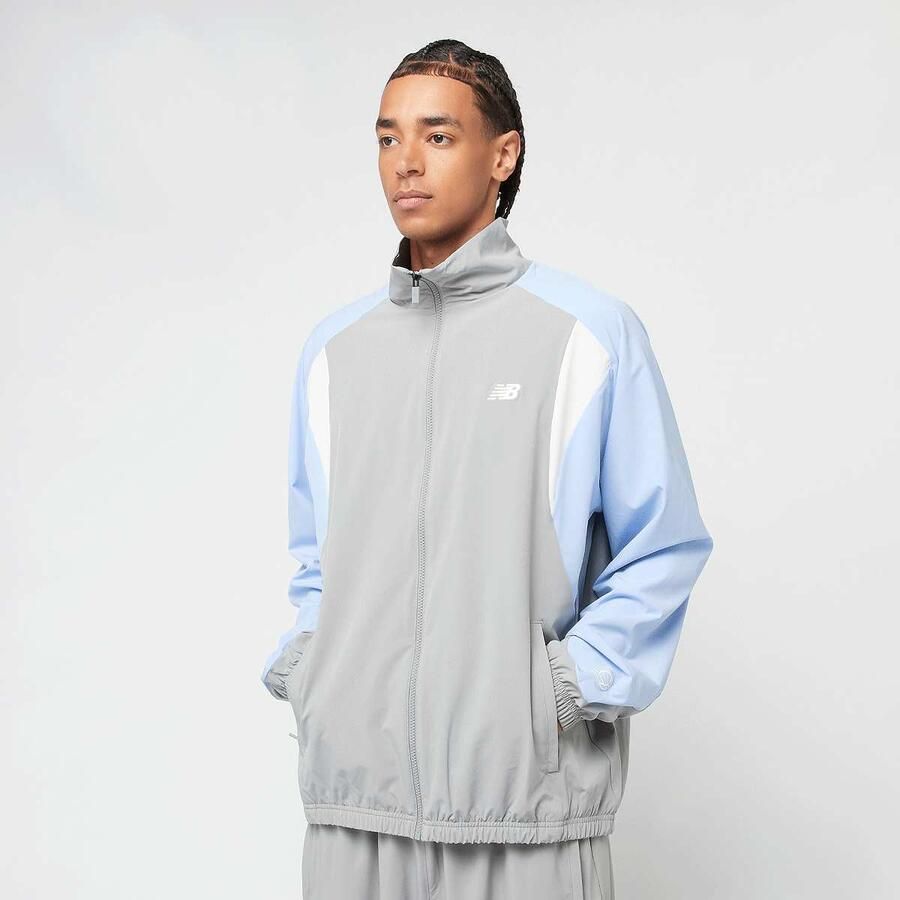 New Balance Woven Track Jacket Men Trainingspakken grijs Maat XL Kleding - Foto 3
