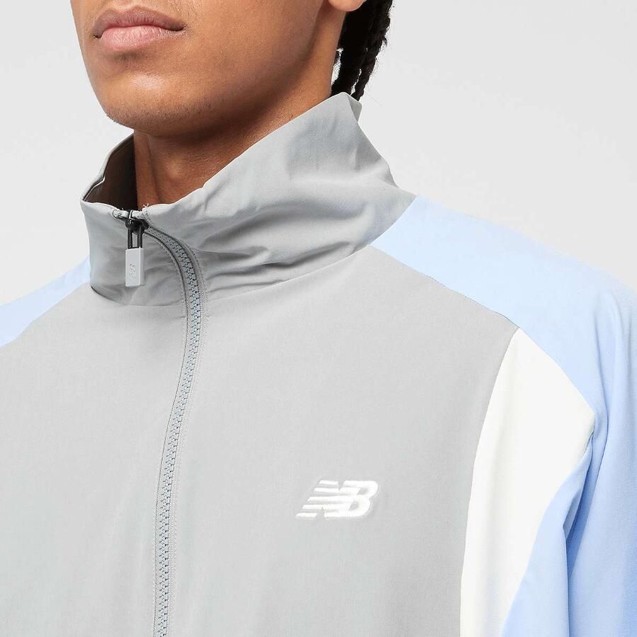 New Balance Woven Track Jacket Men Trainingspakken grijs Maat XL Kleding - Foto 2