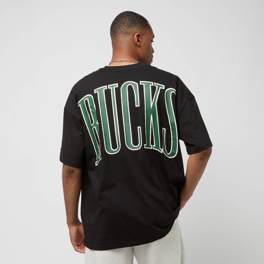 New era Nba Arch Wordmark Oversize Tee Milwaukee Bucks T-shirts Kleding BLKDKG maat: XL beschikbare maaten:L XL