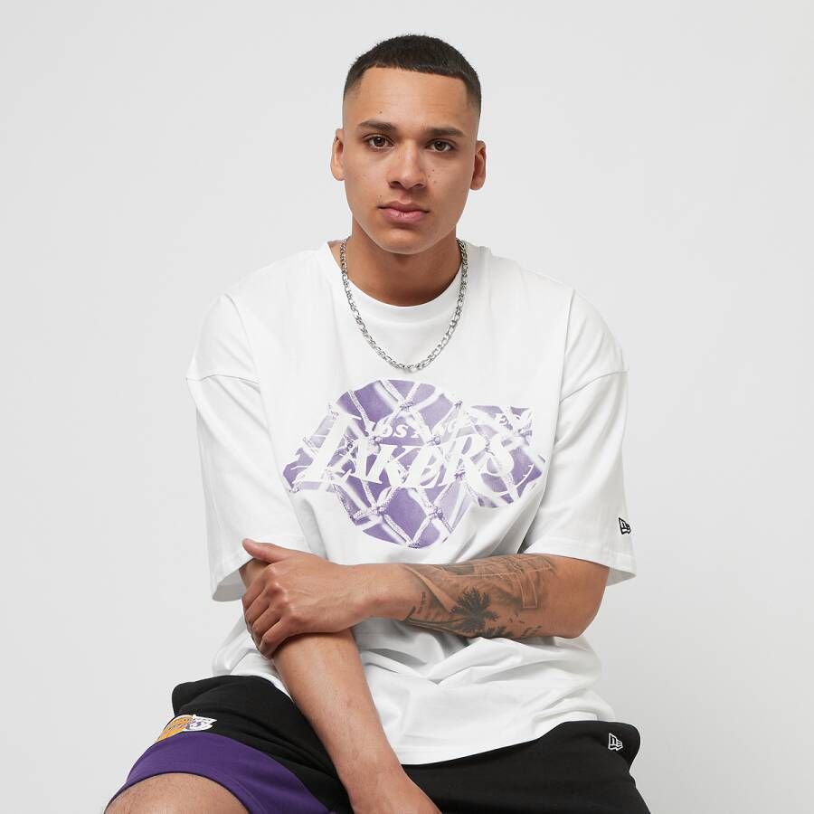 New era Nba Infill Logo Oversize Tee Los Angeles Lakers T-shirts Kleding WHITRP white maat: XS beschikbare maaten:XS S