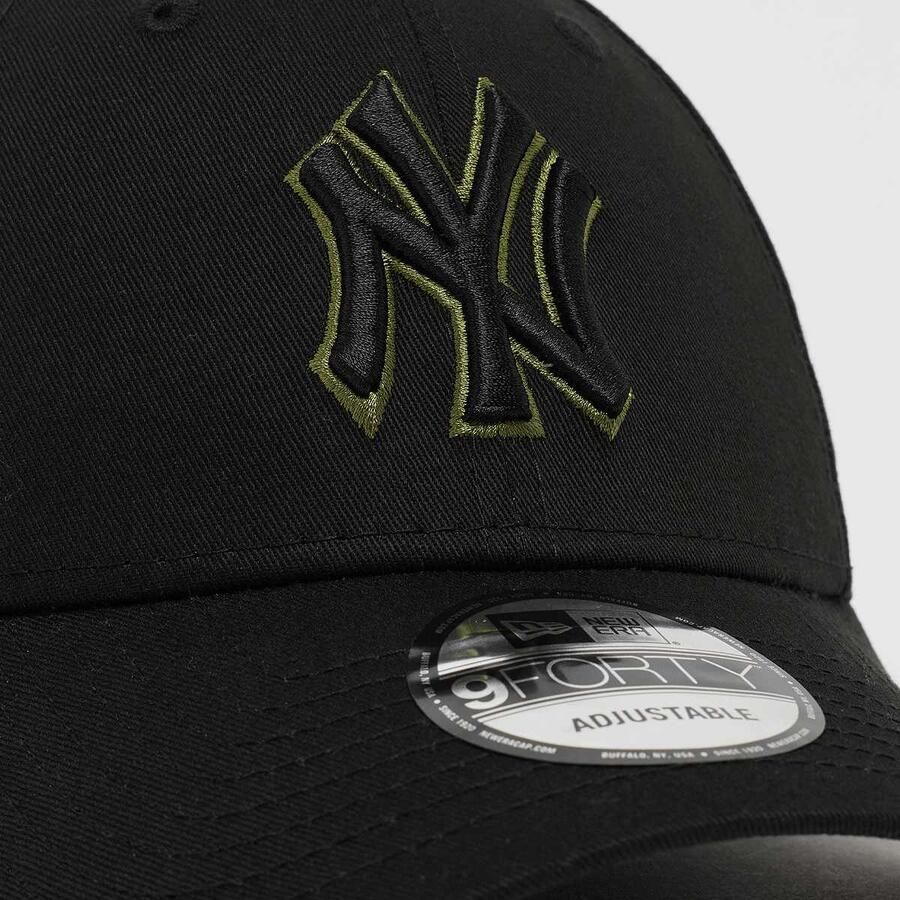New era 9FORTY Outline MLB York Yankees Unisex Caps zwart Maat ONE SIZE Accessoires