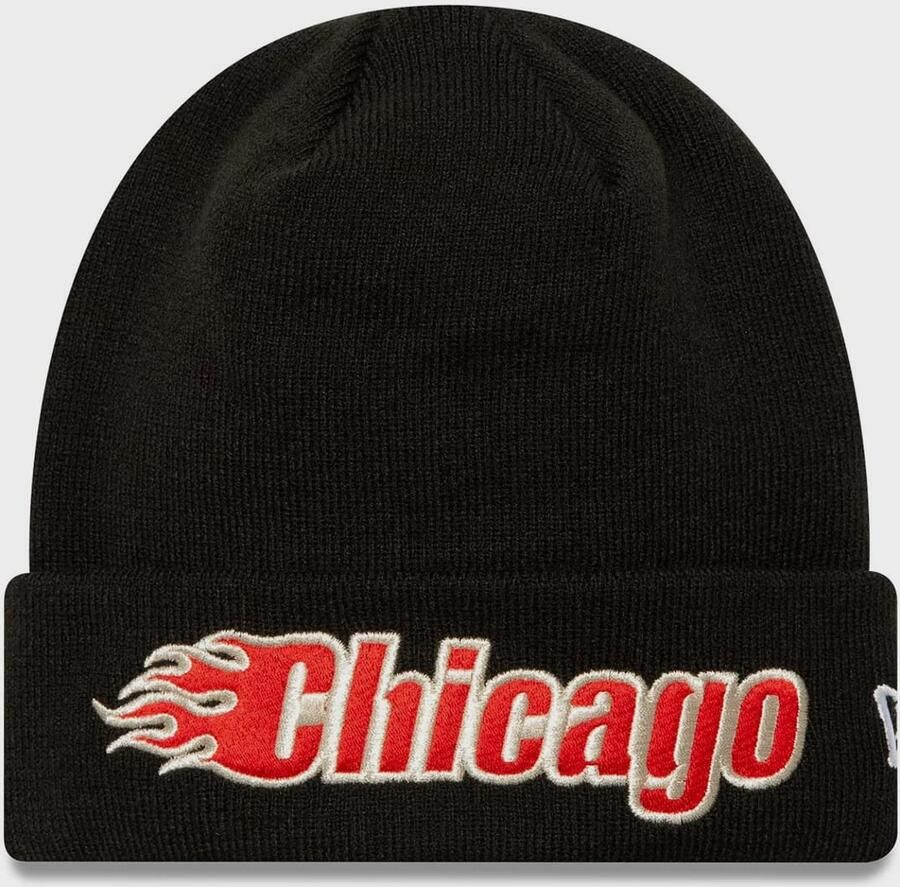 New era Beanie Metallic NBA Chicago Bulls Unisex Mutsen zwart Maat ONE SIZE Accessoires