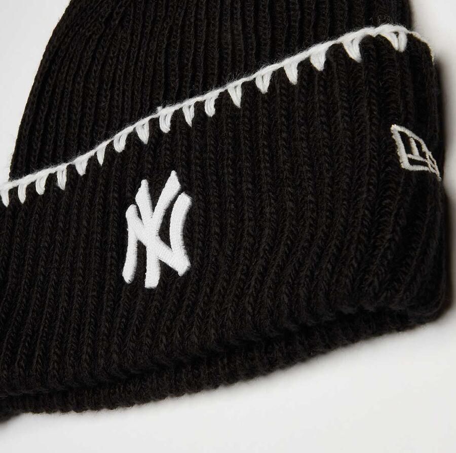 New era Female Chunky Topstitch Beanie York Yankees Women Mutsen zwart Maat ONE SIZE Accessoires