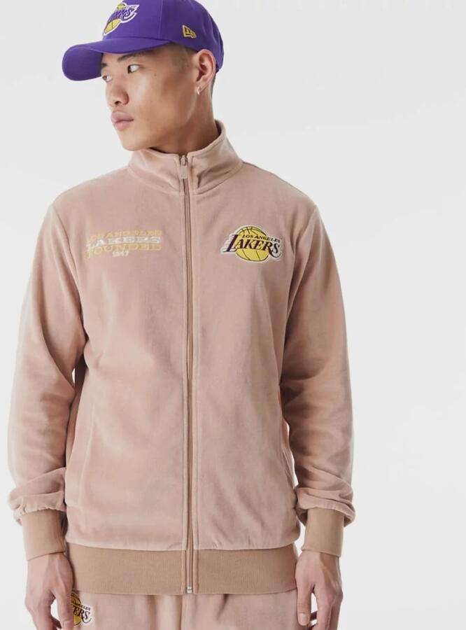 New era LA Lakers NBA Lifestyle Velours Trackjacket Men Trainingspakken beige Maat S Kleding - Foto 3