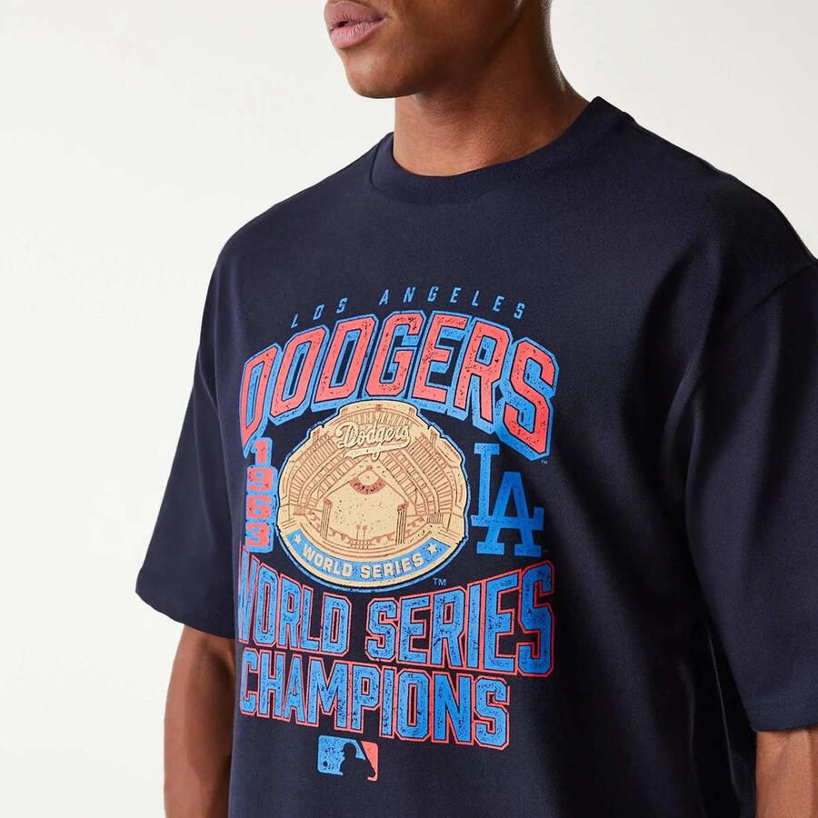 New era MLB Los Angeles Dodgers World Series Oversized Tee Men T-Shirts & Polo's blauw Maat XL Kleding