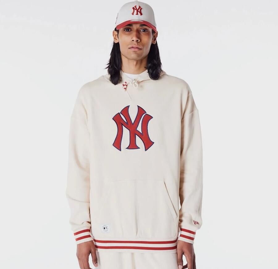 New era MLB RIB INFILL OS HOODIE new york yankees ltcinr Men Hoodies & Sweaters beige Maat XXL Kleding - Foto 3