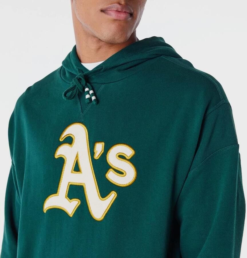 New era MLB RIB INFILL OS HOODIE oakland athletics dkgltc Men Hoodies & Sweaters groen Maat XL Kleding