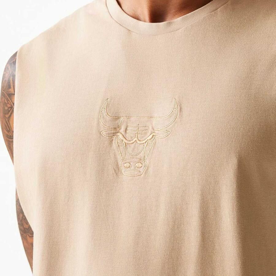 New era NBA Chicago Bulls Washed Tanktop men Tanktops beige Maat XXL Kleding