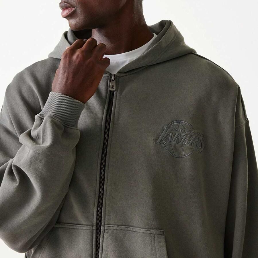 New era NBA Washed Full Zip Los Angeles Lakers Men Hoodies & Sweaters grijs Maat XL Kleding - Foto 2