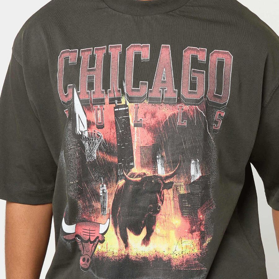 New era NBA Washed Graphic Tee Chicago Bulls Men T-Shirts & Polo's grijs Maat XL Kleding