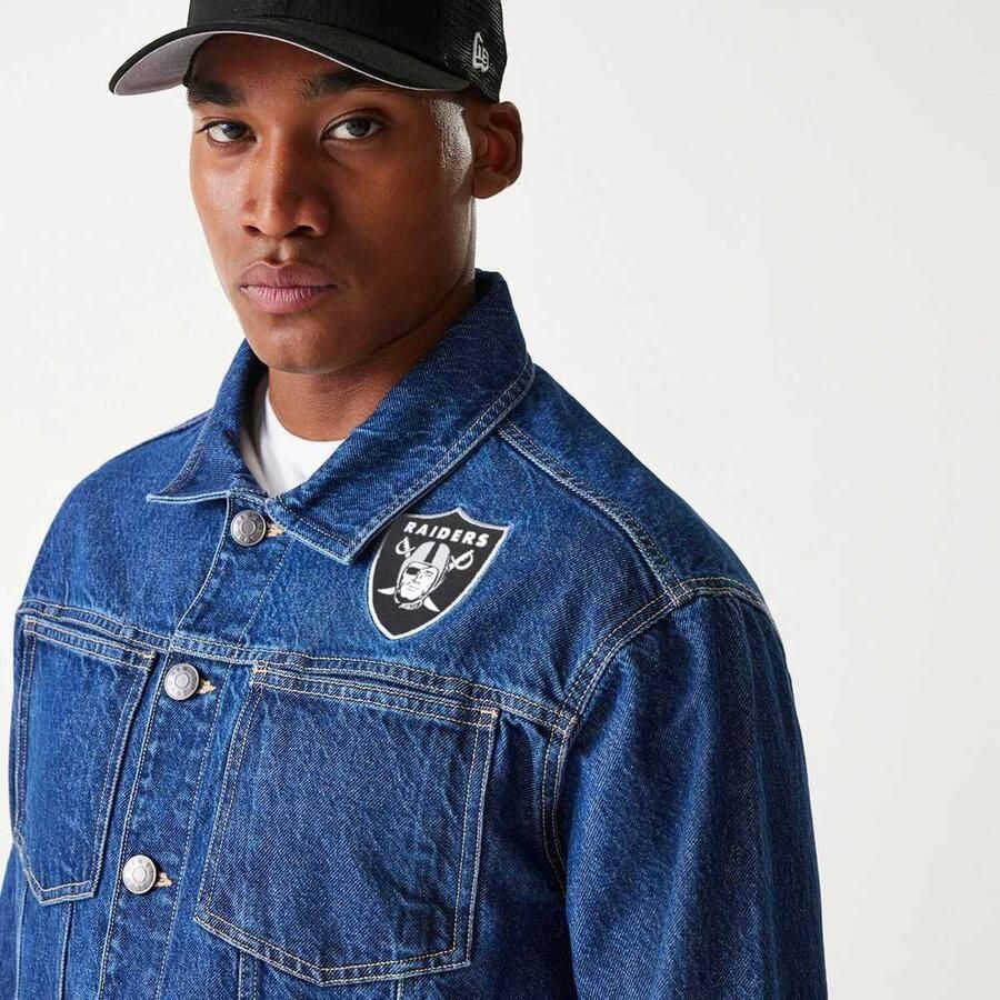 New era NFL Las Vegas Raiders Denim Jacket Men Spijkerjassen blauw Maat XL Kleding - Foto 2