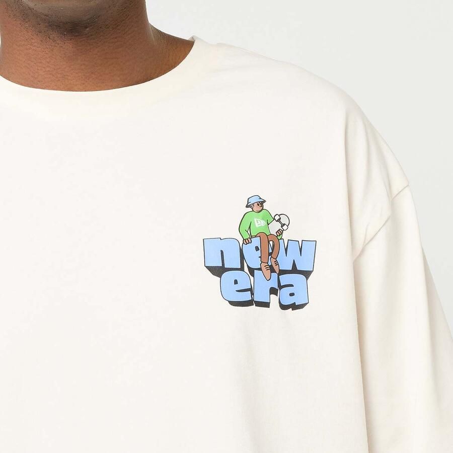 New era Oversized Graphic Tee 1 men T-Shirts & Polo's beige Maat XL Kleding - Foto 2