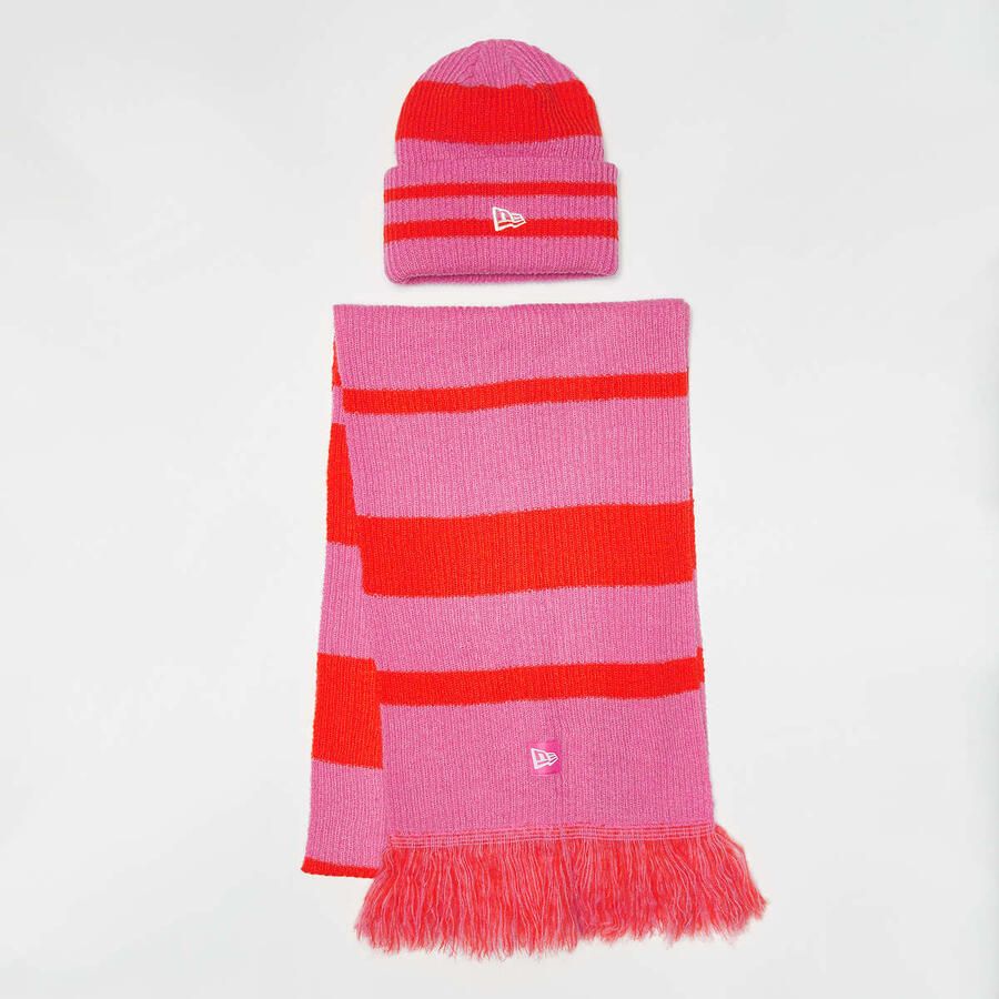 New era Stripe Scarf Beanie Set (2 Piece) Wo Mutsen multicolor Maat ONE SIZE Accessoires - Foto 3