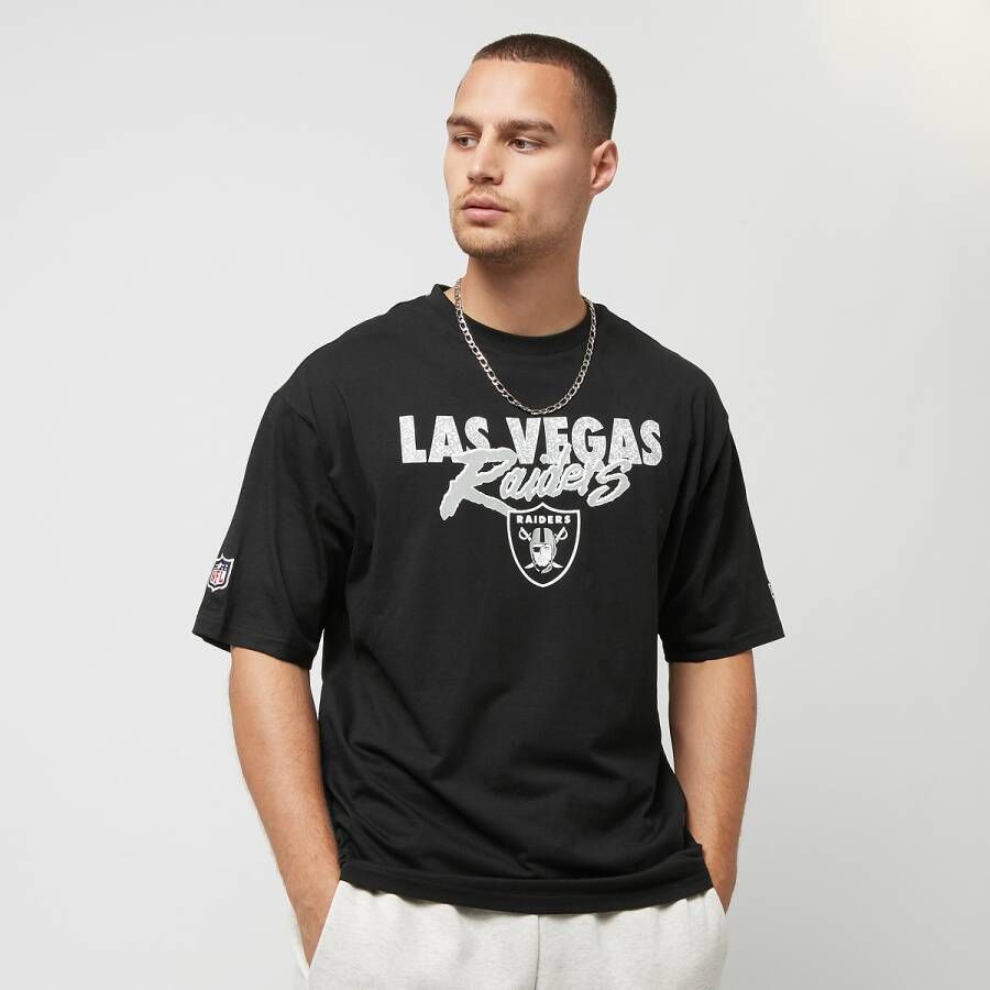 New era Nfl Script Os Tee Las Vegas Raiders T-shirts Kleding black white maat: S beschikbare maaten:S