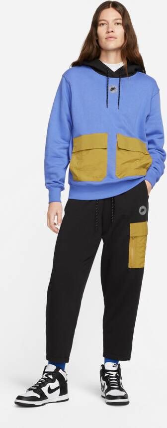 Nike Sportswear Cargo Fleece Pant Su Trainingsbroeken Kleding black medium blue golden moss maat: M beschikbare maaten:XS M
