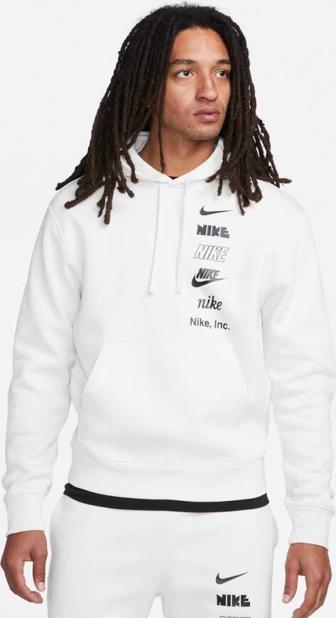 Nike "Mlogo Hoodie voor Mannen" Wit Heren
