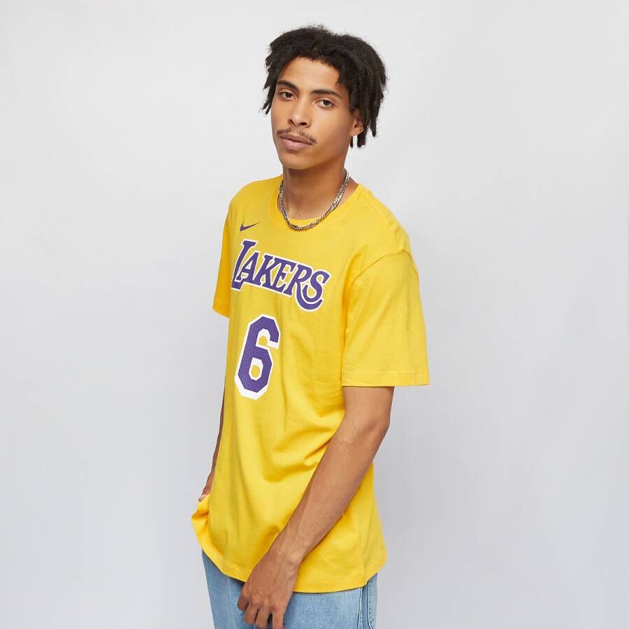 Nike LeBron James Lakers T-shirt Yellow Heren