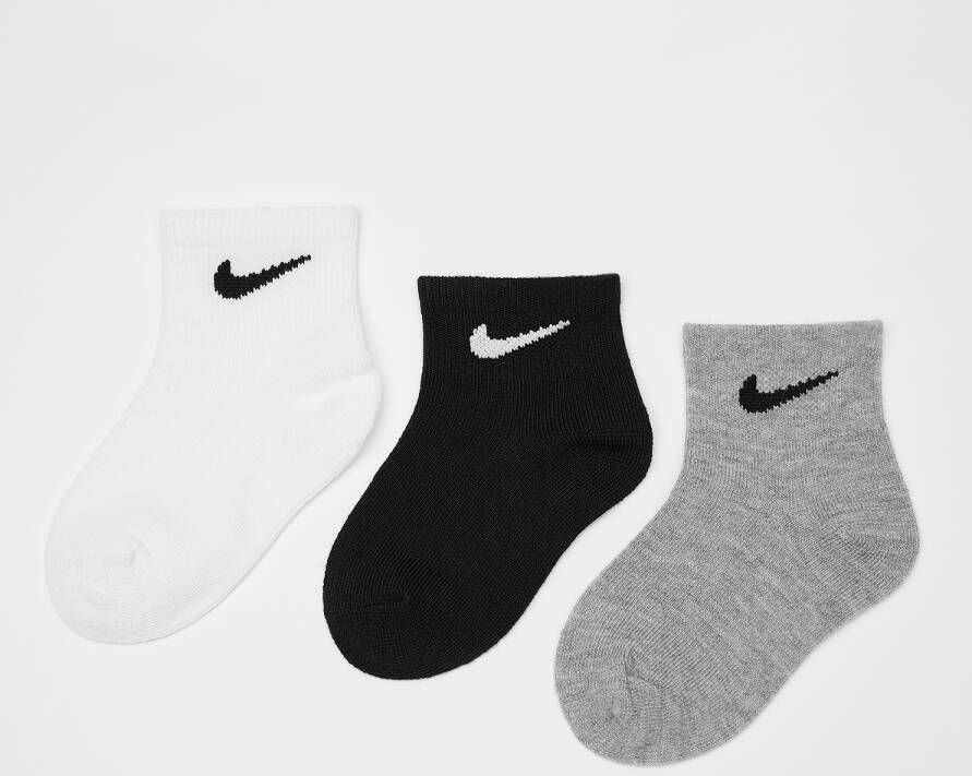 Nike Basic Pack Quarter (6 Pack) Middellang Kleding white dark grey heather black maat: 4y-5y beschikbare maaten:4y-5y