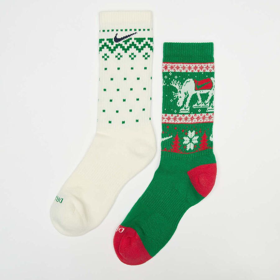 Nike 2 PACK Everyday Plus Cushioned Winter Wonderland Crew Socks Unisex Sokken multicolor Maat 42-46 Kleding - Foto 2