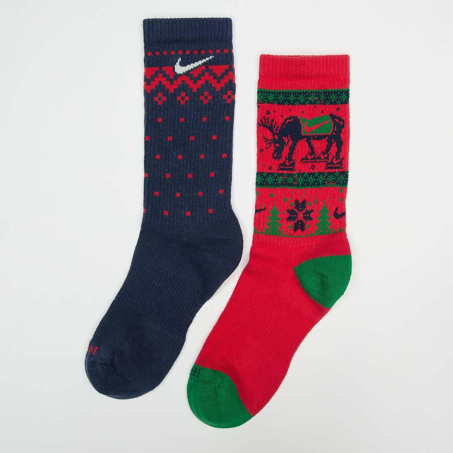 Nike 2 PACK Everyday Plus Cushioned Winter Wonderland Crew Socks Unisex Sokken multicolor Maat 38-42 Kleding - Foto 2