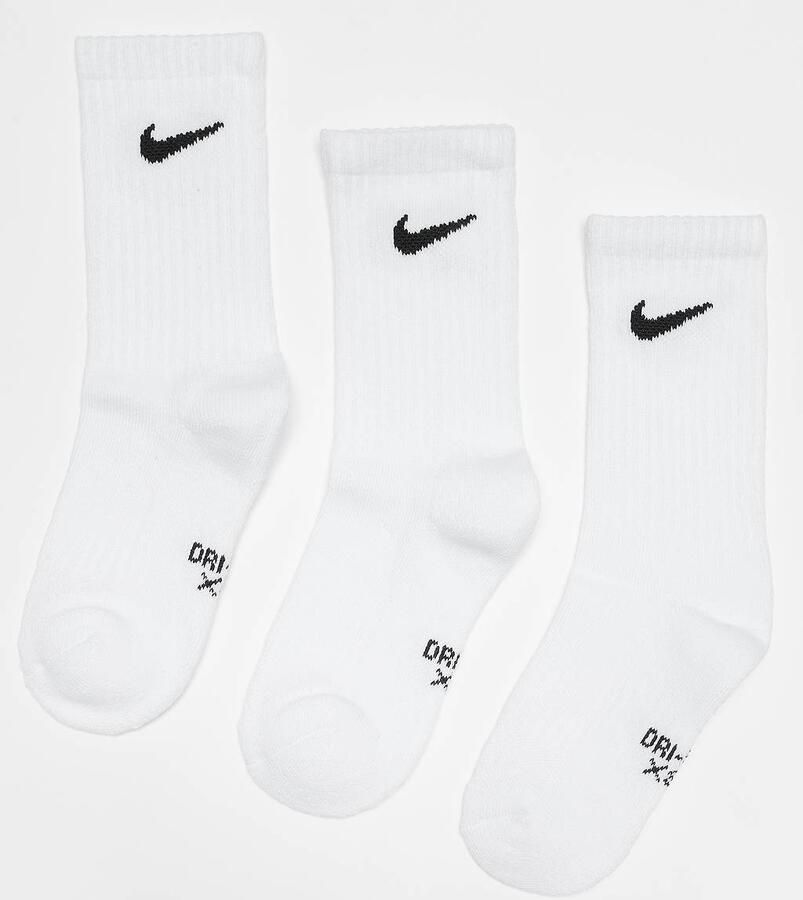 Nike 3 PACK Dri-Fit Perfor ce Basic Crew Socks Unisex Sokken wit Maat 4Y-5Y Kleding - Foto 2