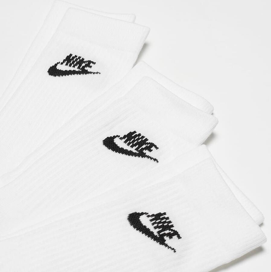 Nike Sportswear Everyday Essential Crew Socks (3 Pairs) Lang Kleding white black maat: 39-42 beschikbare maaten:39-42 43-46-48
