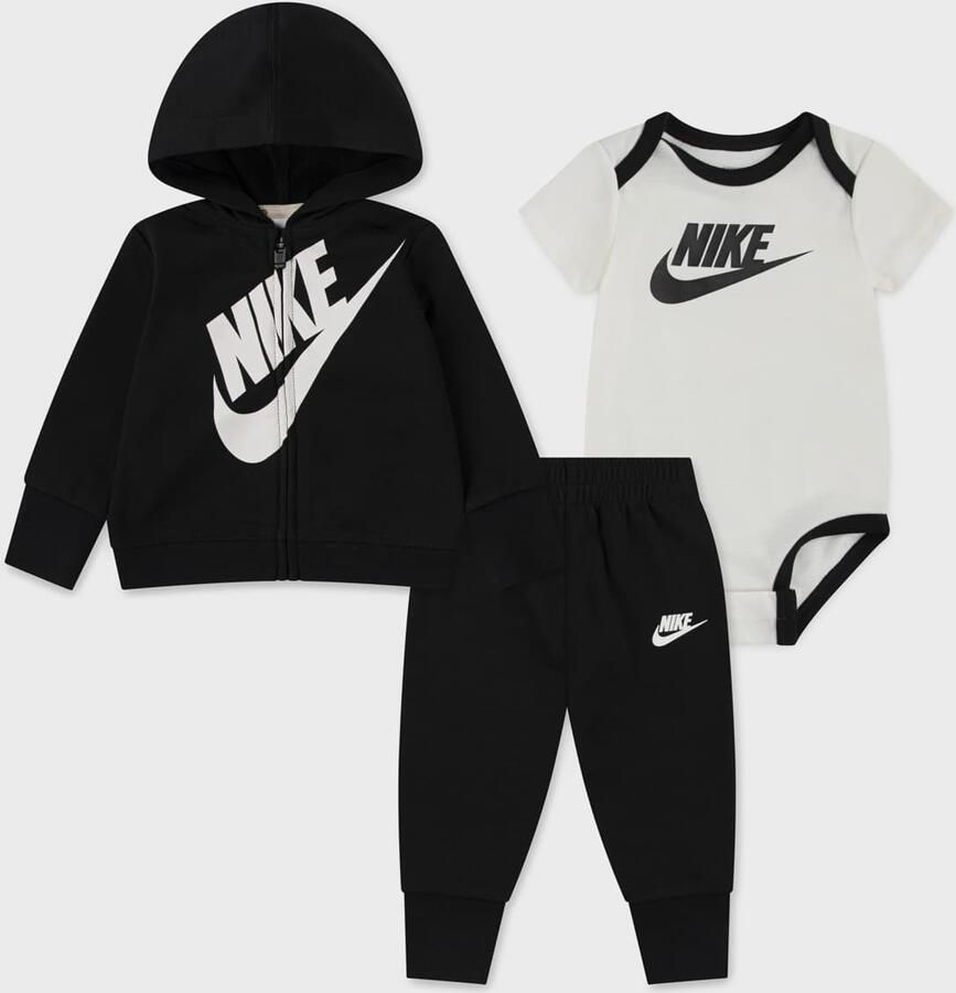Nike 3 PIECE Sustainable Full-Zip Set Unisex Baby Rompers & Sets zwart Maat 0-3 M Kleding - Foto 3