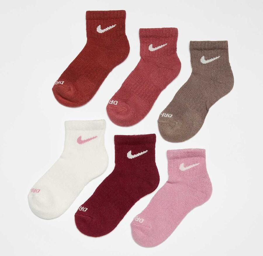 Nike 6 PACK Dri-FIT Perfor ce Basic Quarter Socks Unisex Sokken multicolor Maat 4Y-5Y Kleding - Foto 2