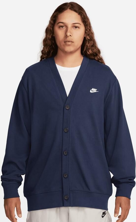 Nike Club Fleece Fairway Cardigan Cardigans Heren midnight navy white maat: XXL beschikbare maaten:S M L XL XXL - Foto 3