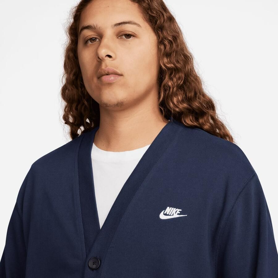 Nike Club Fleece Fairway Cardigan Cardigans Heren midnight navy white maat: XXL beschikbare maaten:S M L XL XXL