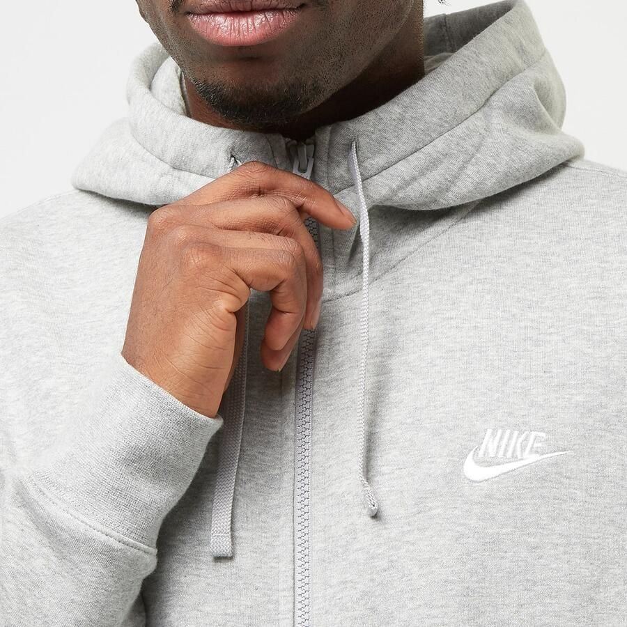 Nike Club Hoodie Full Zip Hooded vesten Kleding dark grey heather matte silver white maat: XXL beschikbare maaten:S M L XL XXL - Foto 2
