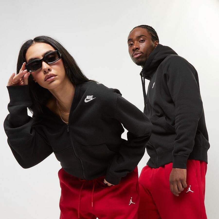 Nike Club Hoodie Full Zip Hooded vesten Kleding black black white maat: XXL beschikbare maaten:S M L XL XS XXL - Foto 4