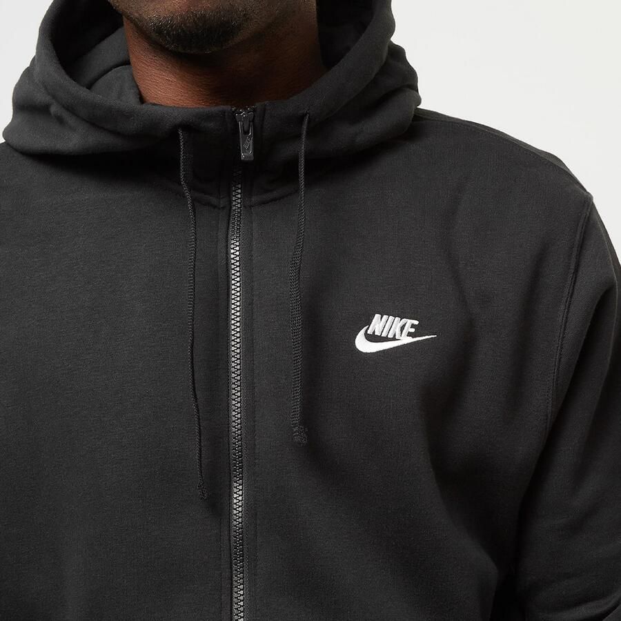 Nike Club Hoodie Full Zip Hooded vesten Kleding black black white maat: XXL beschikbare maaten:S M L XL XS XXL - Foto 3