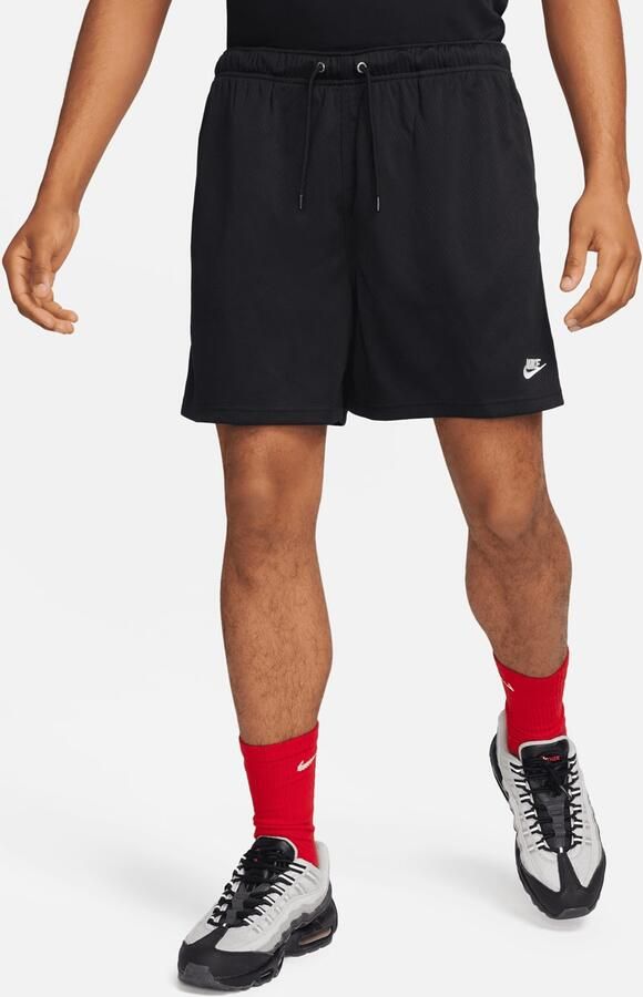 Nike Club Mesh-flow-shorts Sportshorts Heren black white maat: XL beschikbare maaten:S M L XL - Foto 3