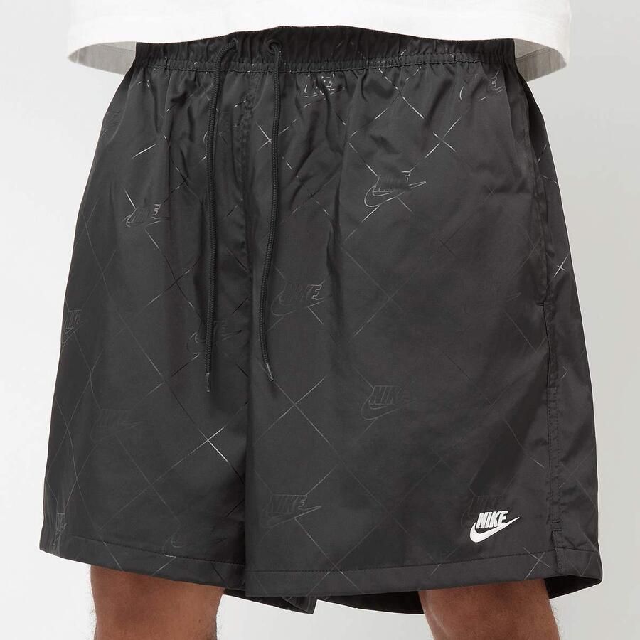 Nike Club Woven Flow Emboss Reisse Men Sportshorts zwart Maat XL Kleding