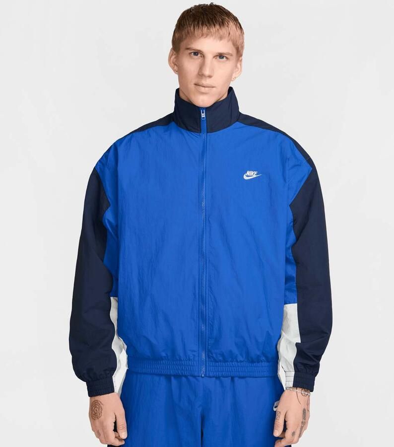 Nike Club Woven Oversized Track Jacket Men Trainingspakken blauw Maat XS Kleding - Foto 3
